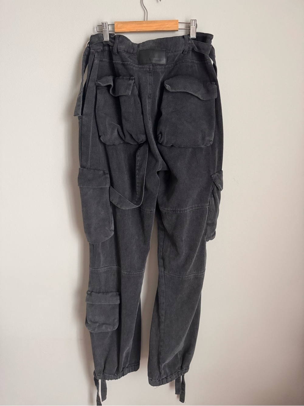 Manière De Voir Washed Black Cargo Utility Jogger Pants Streetwear Size M - Picture 7 of 16